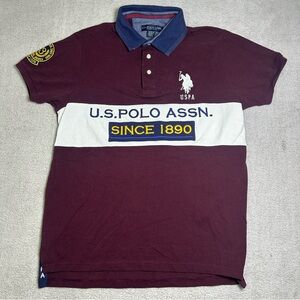 U.S Polo Assn Team USPA Graphic Pique Polo Shirt Men’s XL Slim Fit Colorblock